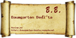 Baumgarten Beáta névjegykártya