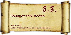 Baumgarten Beáta névjegykártya