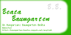 beata baumgarten business card